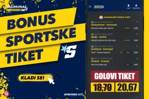 AdmiralBet i Sportske bonus tiket - Evropske goleade u Ligi nacija za kvotu 20!